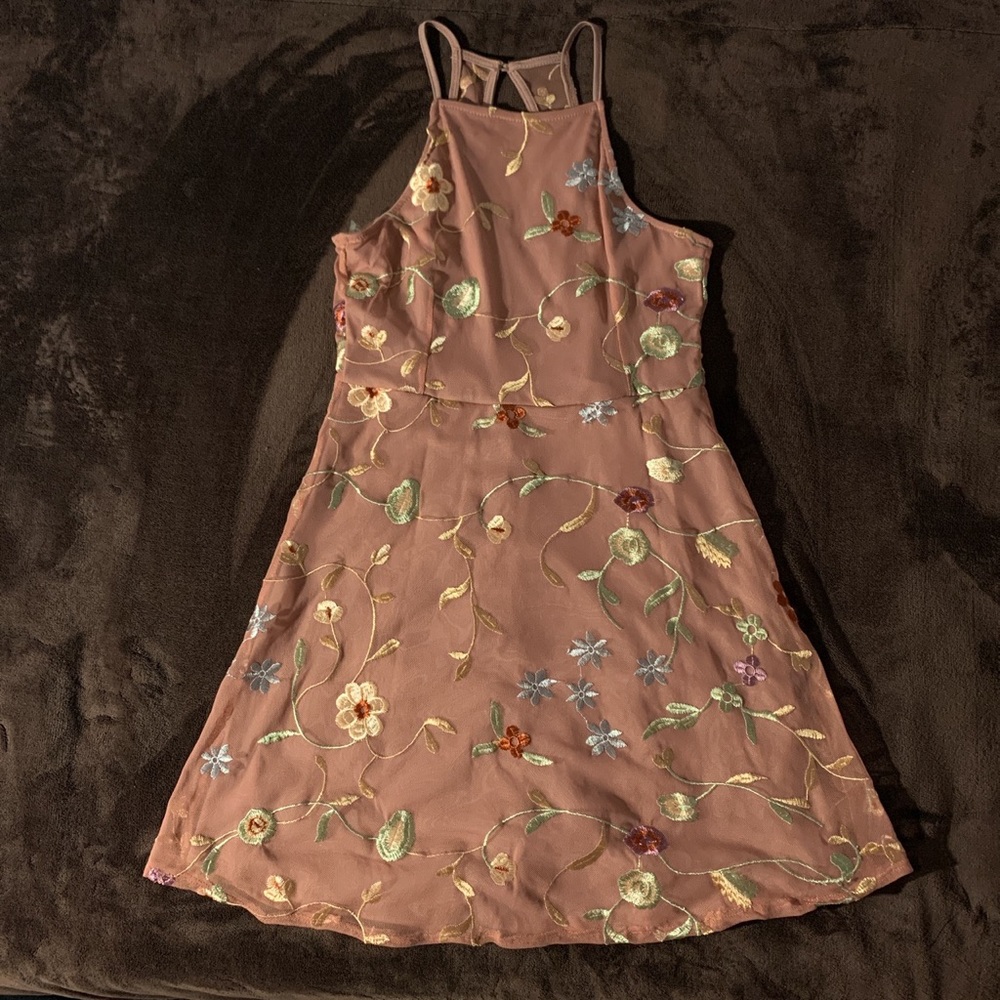 Floral Halter Neck Dress